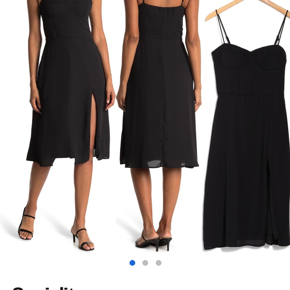 🍳Black Corset Midi dress